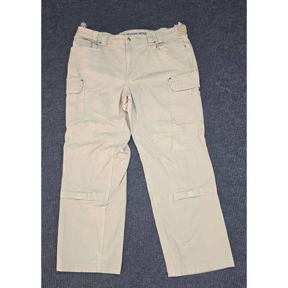 Duluth Trading Co Flex Fire Hose Cargo Pants Khaki Tan Mens 44x32 Workwear
